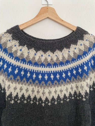 Handstickad nordisk, Fair isle, isländsk tröja – alpacka ull mix, supermjuk