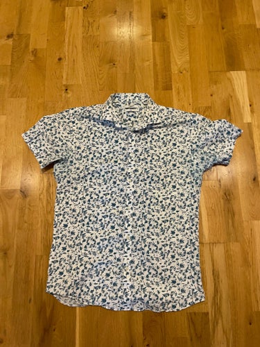 Jack & Jones Premium vit skjorta med blått mönster, storlek M