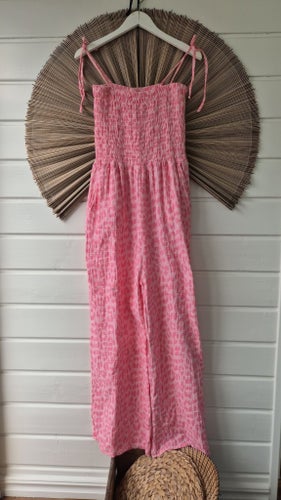 LOVE FOREVER Jumpsuit Rosa/leopard St.S-M