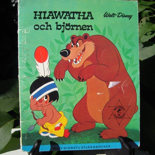 Hiawatha och björnen Walt Disney VIntage Stjärnböcker Vintage tryckt 1971
