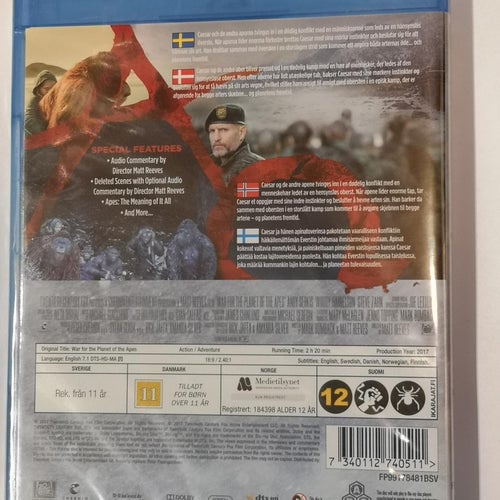 Blu-ray War for the Planet of the Apes INPLASTAD