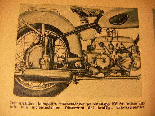 Nytest av mc Zündapp KS 601  från 1951
