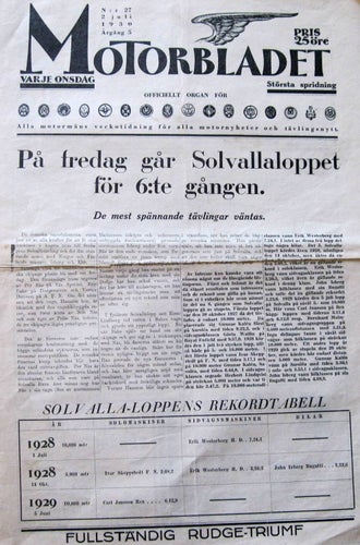 Motorbladet 1930-27 Motor Inför Solvallaloppet Lidingöloppet