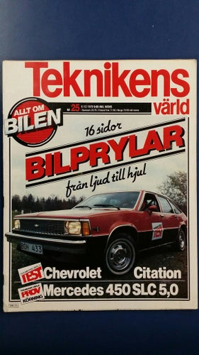 Teknikens Värld nr 25 1979: Mercedes 450 SLC 5,0, Chevrolet Citation, Jowett
