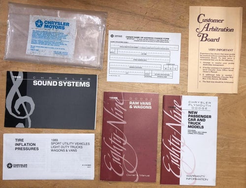 1989 Dodge Ram Vans & Wagons Owner´s Manual