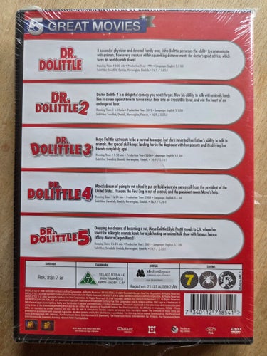 Dr. Dolittle (5 Great Movies Box) - Ny Inplastad - Sv.Text (1998-2009)