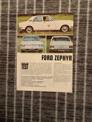 Ford Zephyr 1967 * Test Teknikens Värld