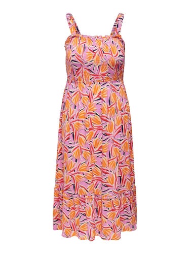 ONLY Carmakoma rosa, orange, röd, klänning