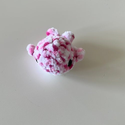 Virkad val, rosa och vit
