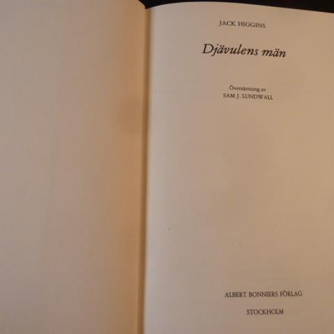 DJÄVULENS MÄN, J. HIGGINS, 1984,  BÖCKER