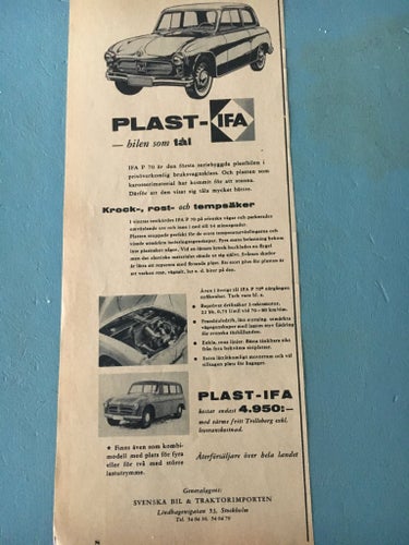 PLAST - IFA 1957 Annons