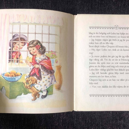 Äventyr i Spanien - Retro barnbok 1957 Antik retro vintage