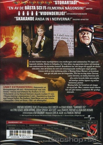 Fahrenheit 451 (1966) François Truffaut med Oskar Werner och Julie Christie.