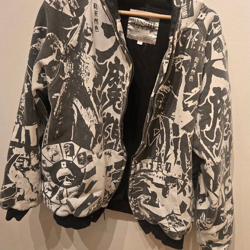 Dissizit gråvit hoodie, storlek L