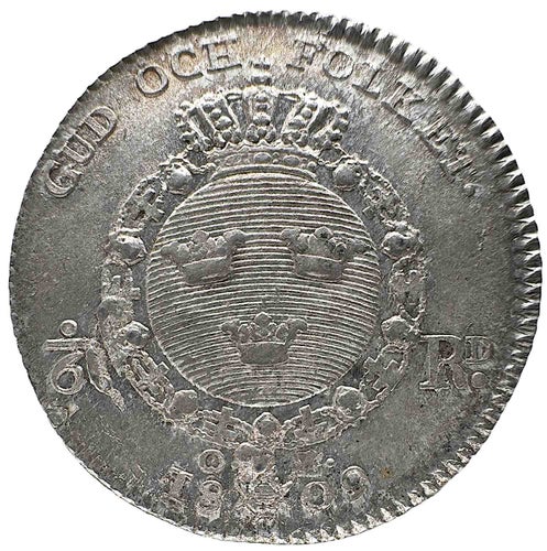 Gustav IV Adolf - 1/6 Riksdaler - Ett härligt ocirkulerat exemplar med full lyst