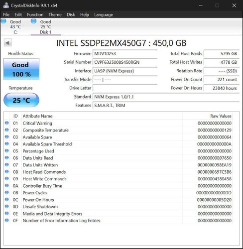 Hårddisk Intel SSD DC P3520 Series 450GB