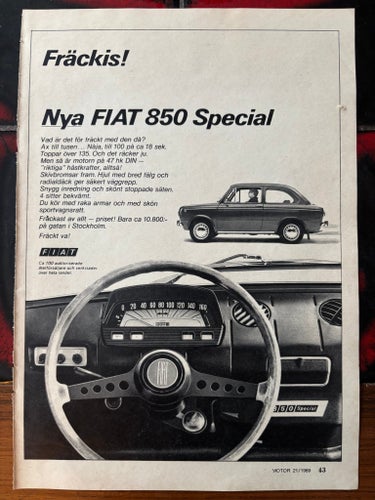 FIAT 850 Special Annons 1969