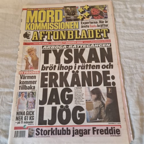 Aftonbladet tidning från 2008