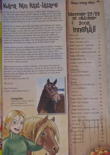 MIN HÄST tidning nr 22/23 2008 hästidning serier hästar barn tonår tjej Mulle