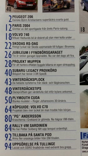 Bilsport nr 22 2004: Skoda RS, Subaru Legacy 3,0R SpecB, köpguide Volvo C70