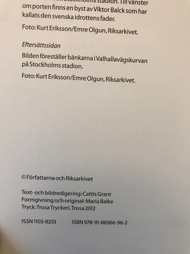 HYLLADE KROPPAR Idrotten i arkiven Årsbok för Riksarkiven och Landsarkiven 2012