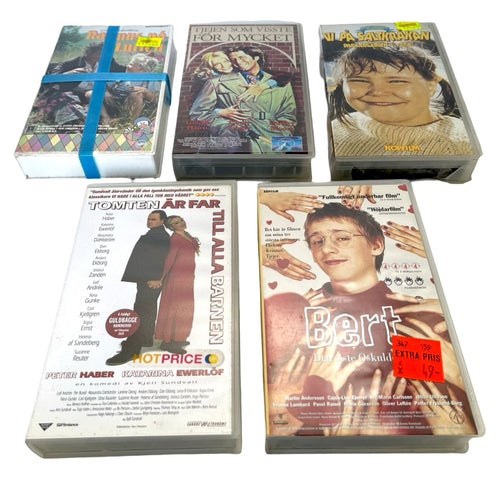 Samling av Familj Filmer, 5 st VHS, Ny