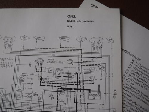 Elschema till Opel Kadett alla modeller 1971-