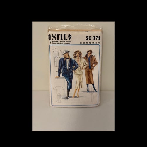Stil mönsterark, storlek 36 38 40 42 44 46 48, 1980-tal