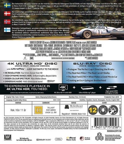 Le Mans '66 (DVD) med Christian Bale och Matt Damon. Ny & Inplastad!