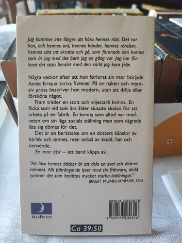 Kvinnan av Annie Ernaux, 1994