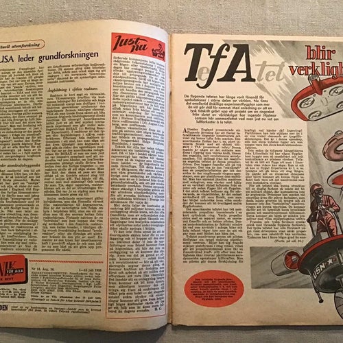TEKNIK FÖR ALLA NR 14 1955 HUSVAGN PÅ SJÖN,TEFAT,URFABRIKEN I SVÄNGSTA,PUCH MS