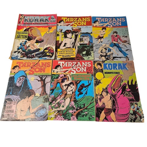 Korak, Tarzans Son – 6 st serietidningar 1974-1982
