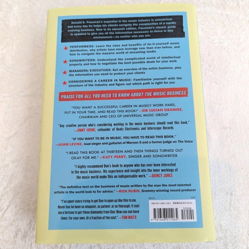 Bok - All you need to know about the music business - 11:e upplagan - oanvänd