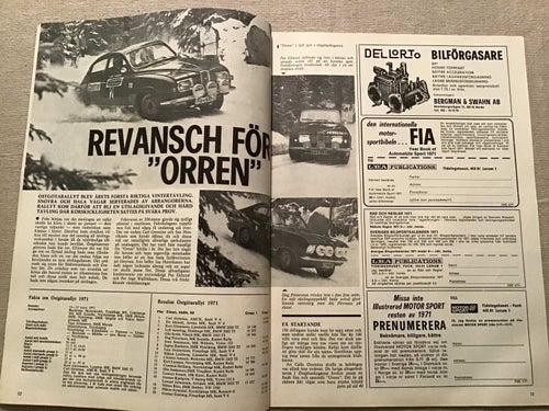IMS MOTORSPORT NR 4 1971 ÖSTGÖTARALLYT,RALLY,COLBROOK O BOURNE,PER EKLUND