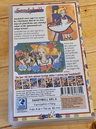 SANDYBELL DEL 6 ,INPLASTAD .cartoon .-VHS) svensk tal