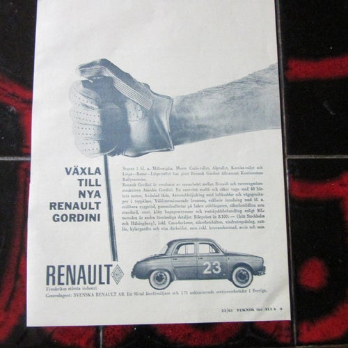 Renault Gordini 1961 reklam Annons