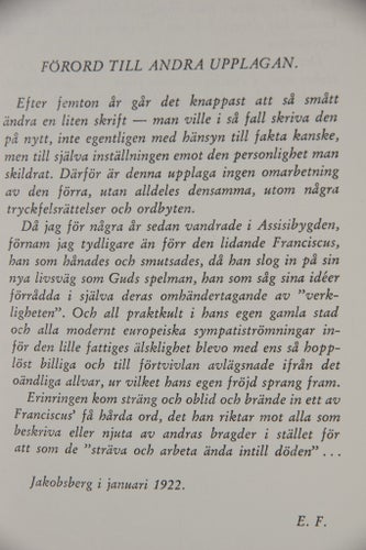 Frans av Assisi av Emilia Fogelklou, 1972