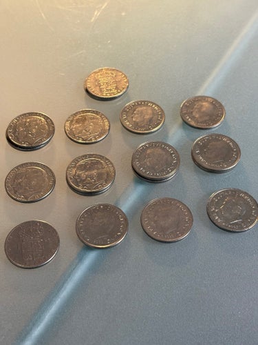 Samling av svenska en krona mynt (1969-2009)