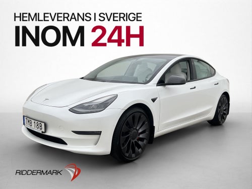 Tesla Model 3 Performance Svensksåld Ljus-Interiör