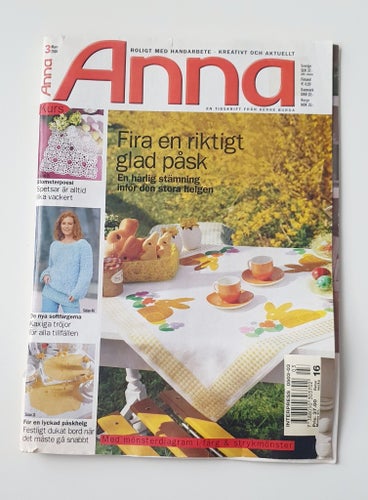 Tidskrift Anna Burda, mars 2004, roligt med handarbete. Påsk tema!