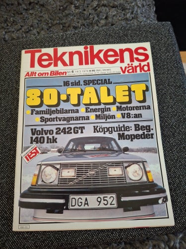 Teknikens Värld Nr 6 1979,Volvo 242GT, mopeder