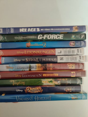 DVD-filmer: Disney, Ice Age, G-Force, Tingeling, Lejonkungen, Nötknäpparen,