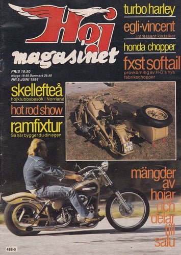 Hoj Magasinet 1984-5 H-D Turbo Shovel.Skellefteå Bikers.Egli