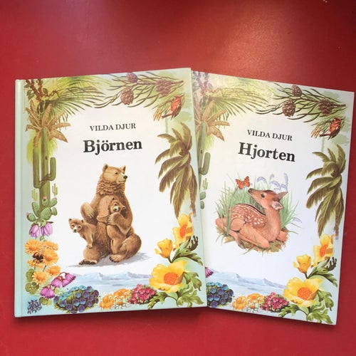 VILDA DJUR Björnen + VILDA DJUR Hjorten Illustrationer Michael Atkinson 1979
