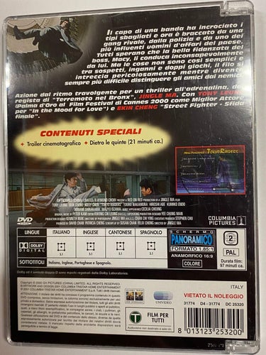 DVD Tokyo Raiders Tony Leung Ekin Cheng Kelly Chen Italiensk Utgåva
