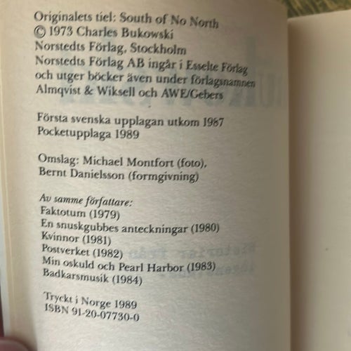 Historier från ingenstans av Charles Bukowski, 1989