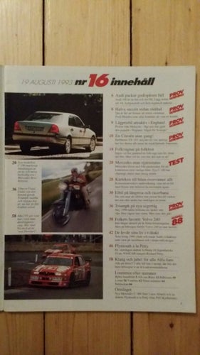 Teknikens Värld nr 16 1993: Triumph Trident 900, Audi S4 4,2, Citroën ZX 16V