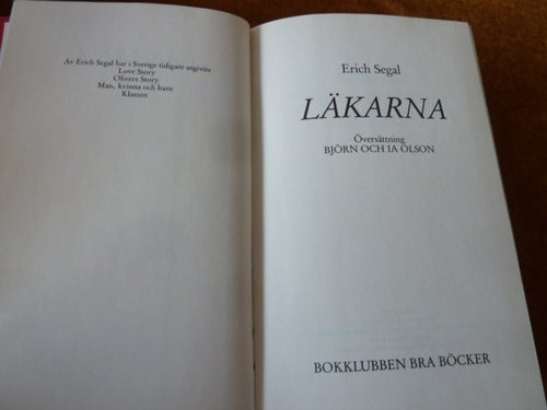 LÄKARNA, E. SEGAL, 1990,  BÖCKER