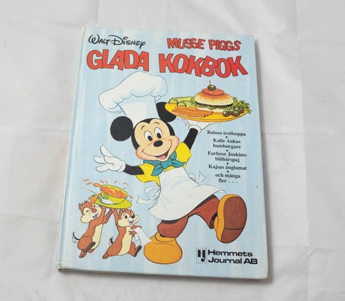 Musse Piggs Glada Kokbok - Vintage Bok Matlagning för Barn
