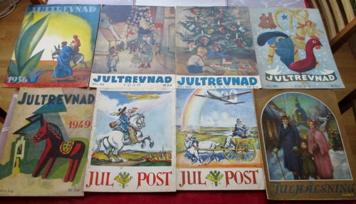 8 äldre jultidningar Einar Wallquist Harry Martinson Ruben Nilson Mike Joslin